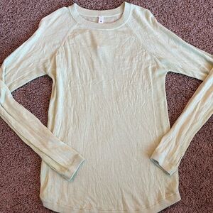 Lululemon Sit In Lotus Light Green Cashmere Sweater Size 6
